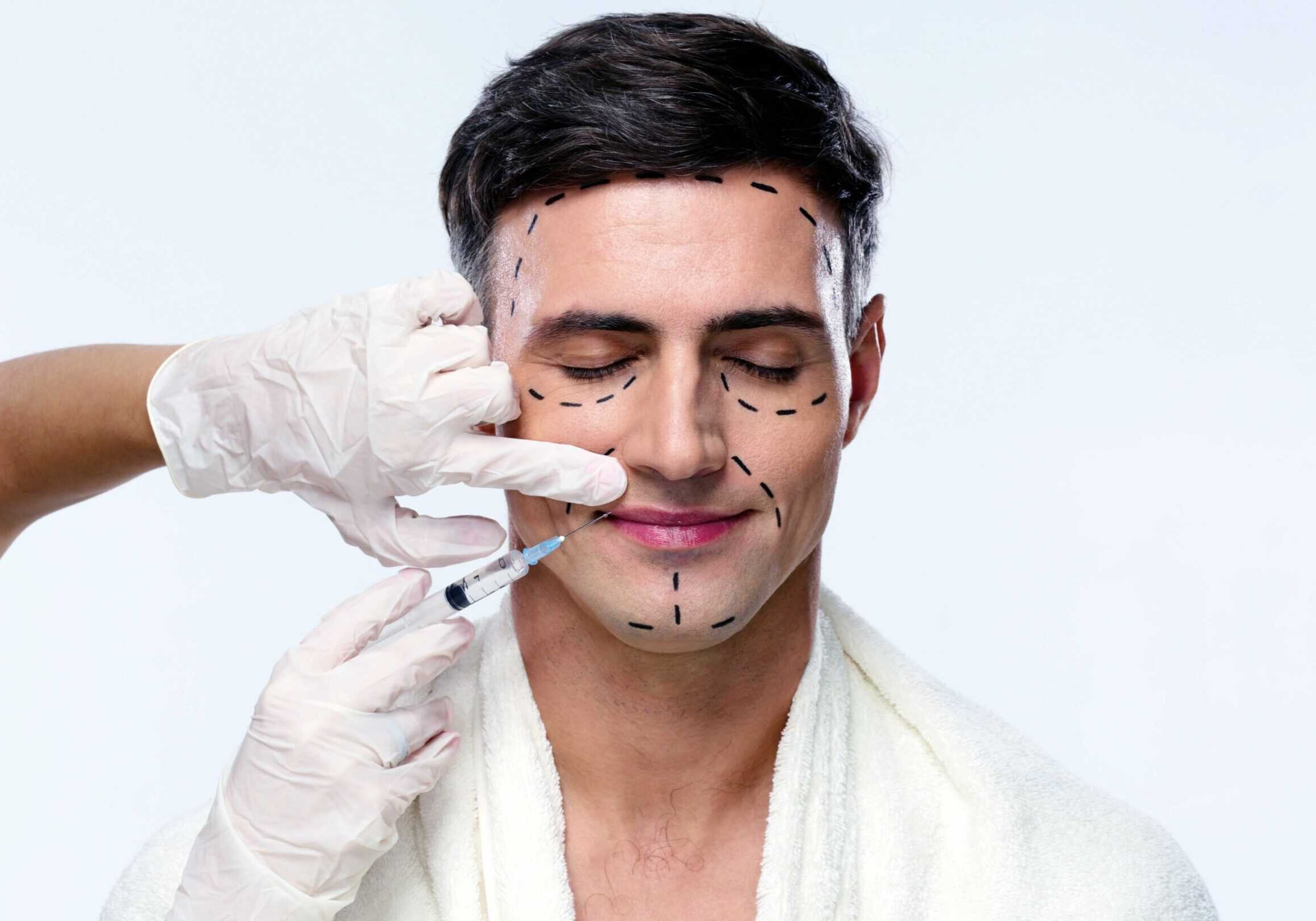 man-undergoing-botox-with-syringe-on-his-face